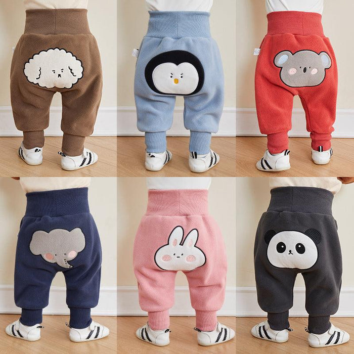 CozyWinter Baby Fleece Pants – High-Waist Warm Bottoms for Kids - Smiling Sprouts