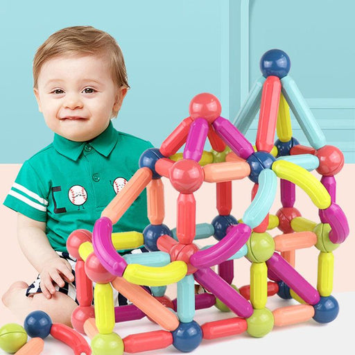 MagnaBuild World: Kids Magnetic Block Building Set - Smiling Sprouts