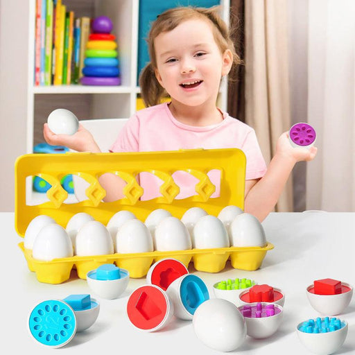 EduEggs Montessori Learning Toy – Shape Matching & Sorting Egg Game - Smiling Sprouts