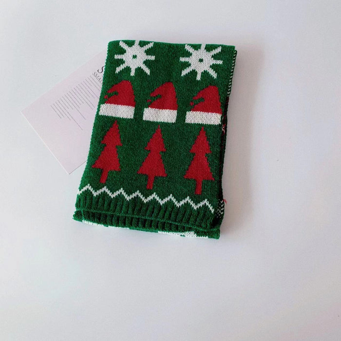 Christmas Style Children's Christmas Tree Deer Knitted Scarf