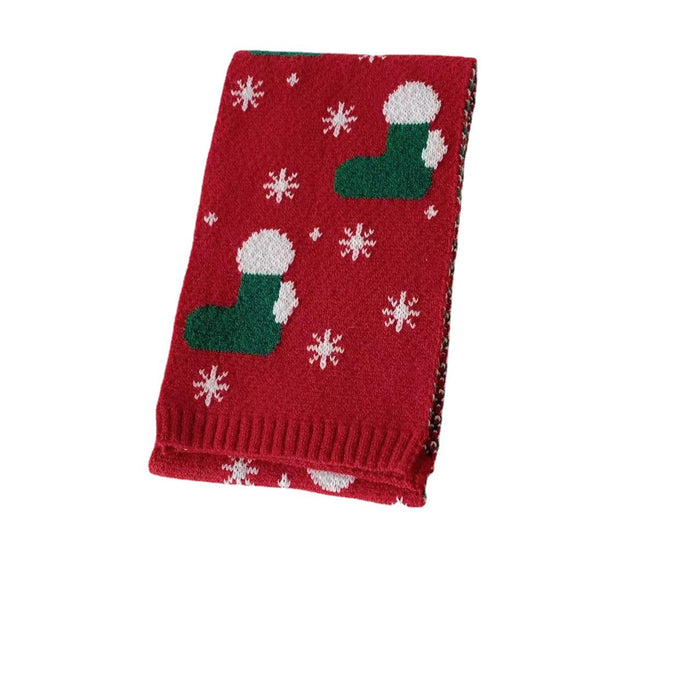 Christmas Style Children's Christmas Tree Deer Knitted Scarf